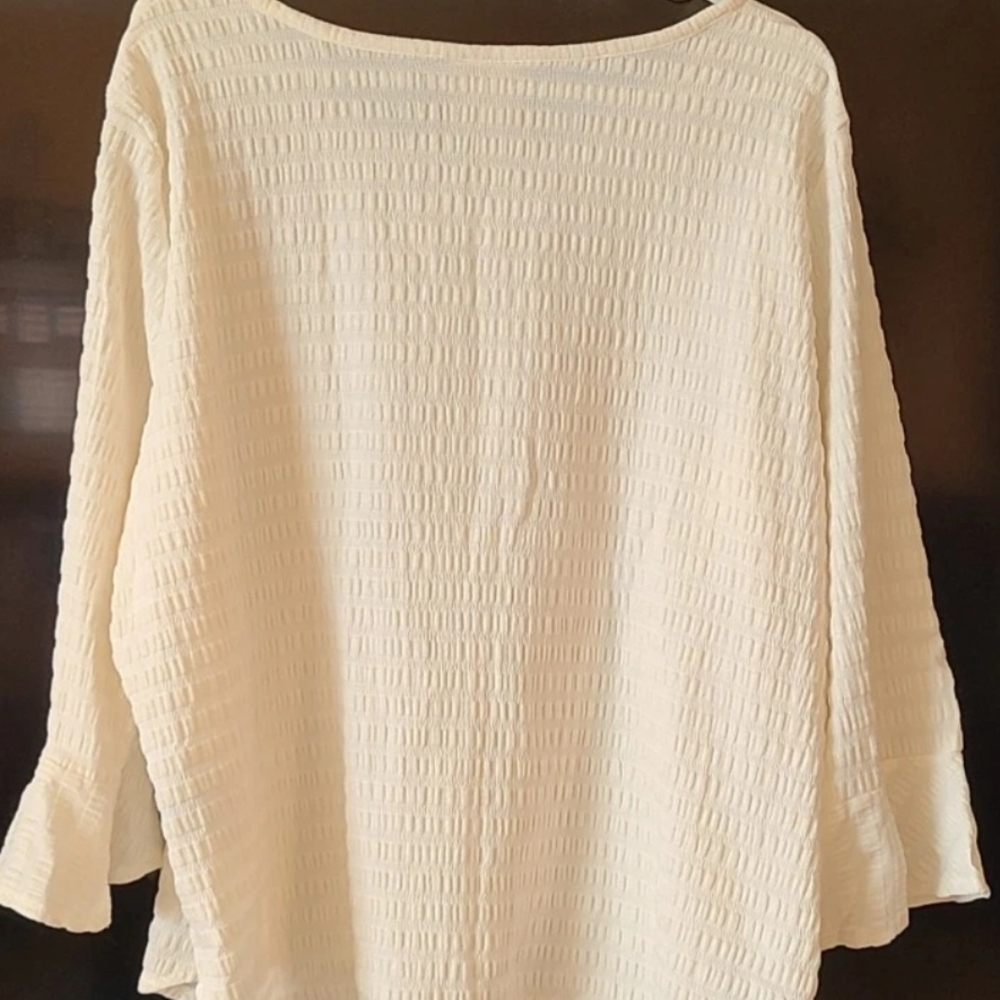 Ruby Rd. Off-White Textured Blouse - image 3